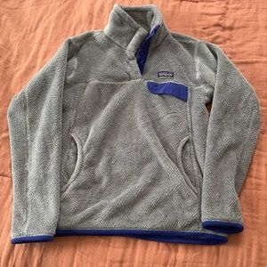 PATAGONIA GRAY AND FLEECE PULLOVER HALF BUTTON
